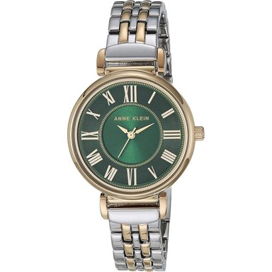 ANNE KLEIN AK/2159SVSV RELOJ PARA MUJER CON PULSERA METÁLICA | PLATA/ORO/VERDE