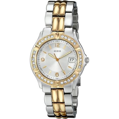 GUESS GOLD U0026L1 RELOJ PARA MUJER CON PULSERA METÁLICA TIPO BRAZALETE | PLATEADO/ORO