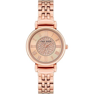 ANNE KLEIN AK/2159SVSV RELOJ PARA MUJER CON PULSERA METÁLICA | ORO ROSA/CRISTALES