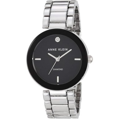 ANNE KLEIN AK/1362GNRG RELOJ PARA DAMA CON DIAMANTE GENUINO | PLATA/NEGRO