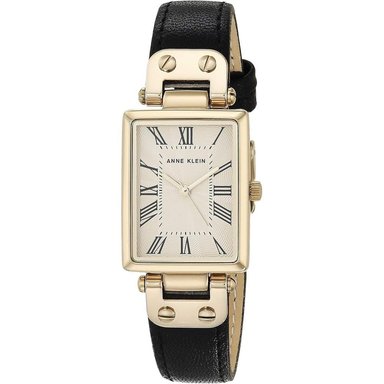 ANNE KLEIN AK/3752 RELOJ FEMENINO CON CORREA DE PIEL | NEGRO/ORO