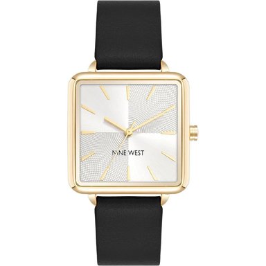 NINE WEST NW/2670GPWT RELOJ PARA DAMA CON CORREA ELEGANTE | NEGRO/ORO