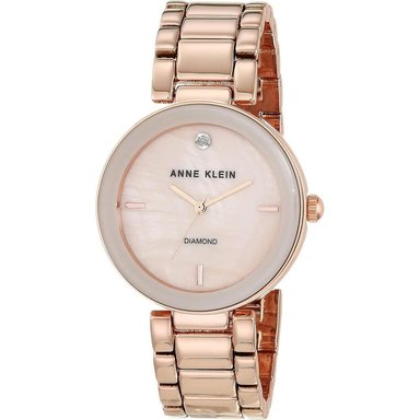ANNE KLEIN AK/1362GNRG RELOJ PARA DAMA CON DIAMANTE GENUINO | ORO ROSA/ROSADO