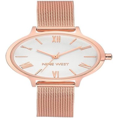 NINE WEST NW/2229SVSV RELOJ FEMENINO CON CORREA TIPO MALLA | ORO ROSA