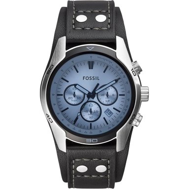 FOSSIL CH2565 RELOJ PARA HOMBRE COACHMAN CRONÓGRAFO CON ACERO Y CUERO | NEGRO/AZUL