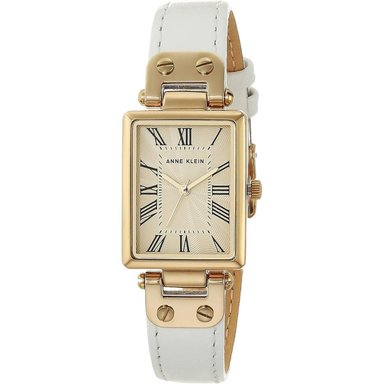ANNE KLEIN AK/3752 RELOJ FEMENINO CON CORREA DE PIEL | BLANCO/DORADO