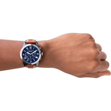 FOSSIL ME3099 RELOJ GRANT PARA HOMBRE CON CRONÓGRAFO Y CORREA DE CUERO | SILVER/BLUE - 4