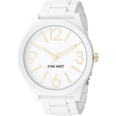 NINE WEST NW/1678 RELOJ FEMENINO CON PULSERA RUBBERIZED | BLANCO