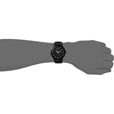 BULOVA 98D144 RELOJ DE CUARZO PARA HOMBRE CON DIAMANTE Y CRISTAL CONTINUO | NEGRO - 4