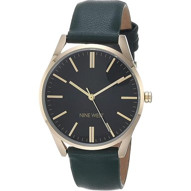 NINE WEST NW/1995SVBK RELOJ ELEGANTE CON CORREA | VERDE/DORADO