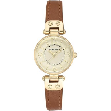 ANNE KLEIN 109442CHHY RELOJ PARA MUJER CON CORREA DE CUERO | MARRÓN/ORO