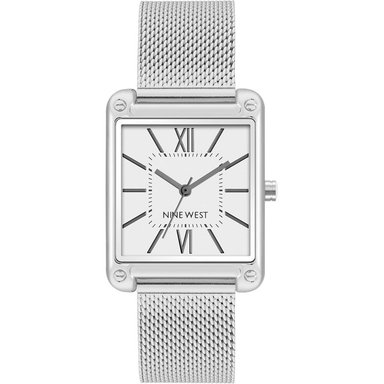 NINE WEST NW/2090CHGB RELOJ FEMENINO CON CORREA TIPO MALLA | PLATEADO