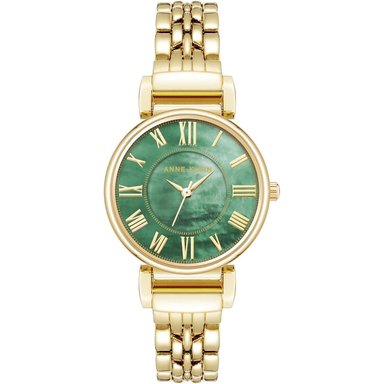 ANNE KLEIN AK/2159SVSV RELOJ PARA MUJER CON PULSERA METÁLICA | GOLD/VERDE ESMERALDA