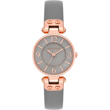ANNE KLEIN 109442CHHY RELOJ PARA MUJER CON CORREA DE CUERO | GRIS/ORO ROSA