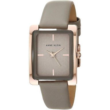 ANNE KLEIN AK/2707TTTN RELOJ PARA DAMA CON CORREA DE PIEL | GRIS PARDO/ORO ROSA.