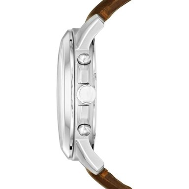 FOSSIL FS4735 RELOJ GRANT PARA HOMBRE CON CRONÓGRAFO Y CORREA DE CUERO | SILVER/BROWN - 2