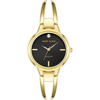 ANNE KLEIN AK/2626PKGB RELOJ FEMENINO CON DIAMANTE AUTÉNTICO | DORADO/NEGRO
