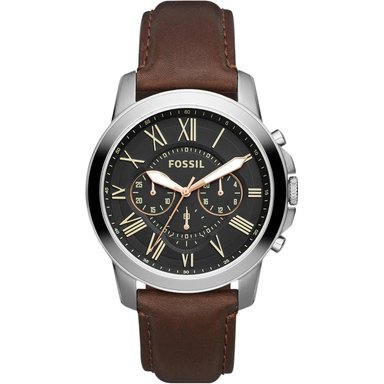 FOSSIL ME3099 RELOJ GRANT PARA HOMBRE CON CRONÓGRAFO Y CORREA DE CUERO | BLACKLEATHER/SILVER/BLACK