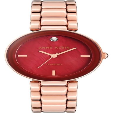 ANNE KLEIN AK/1362GNRG RELOJ PARA DAMA CON DIAMANTE GENUINO | ORO ROSA/BORGOÑA