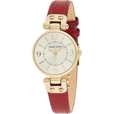 ANNE KLEIN 109442CHHY RELOJ PARA MUJER CON CORREA DE CUERO | ORO/ROJO