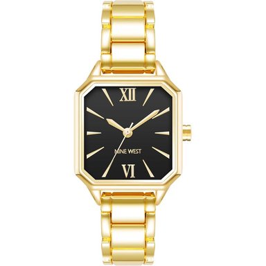 NINE WEST NW/2903SVSV RELOJ PARA DAMA CON DISEÑO CLÁSICO Y CORREA METÁLICA | DORADO/NEGRO