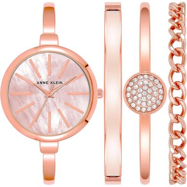 ANNE KLEIN AK/1470GNST RELOJ FEMENINO CON SET DE PULSERAS | BLUSH PINK