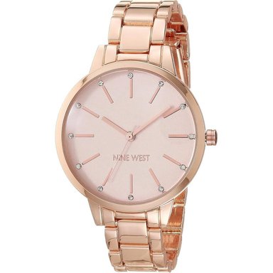 NINE WEST NW/2098CHGB RELOJ ELEGANTE PARA DAMA CON ESFERA FLORAL | ROSADO/ORO ROSA - 2