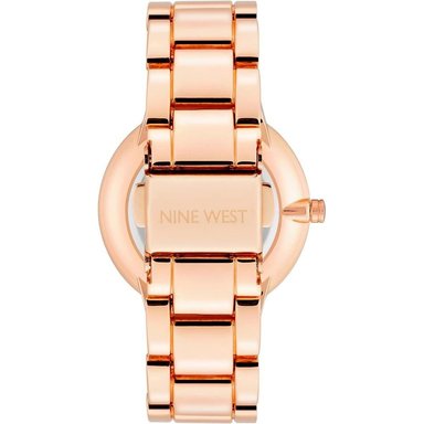 NINE WEST NW/2098CHGB RELOJ ELEGANTE PARA DAMA CON ESFERA FLORAL | ROSADO/ORO ROSA - 4