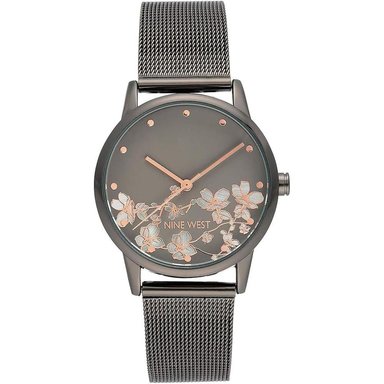 NINE WEST NW/2429FLGY RELOJ FEMENINO CON CORREA TIPO BRAZALETE | PLATA/GRIS