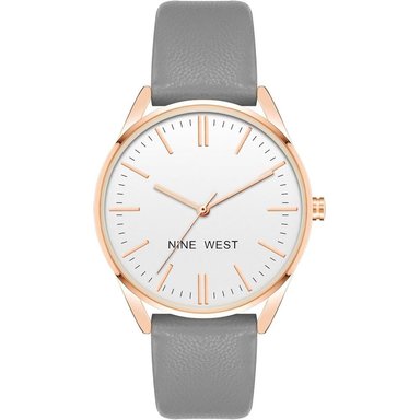 NINE WEST NW/1995SVBK RELOJ ELEGANTE CON CORREA | GRIS/ORO ROSA