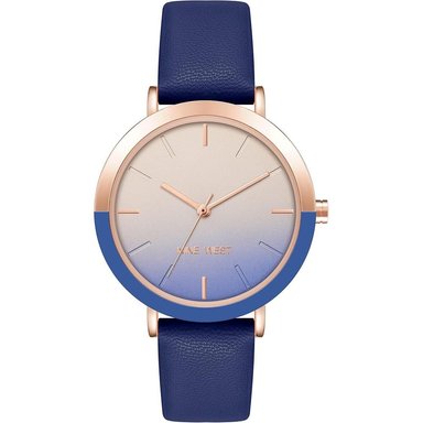NINE WEST NW/2346GPGN RELOJ PARA DAMA CON CORREA CLÁSICA | AZUL/ORO ROSA