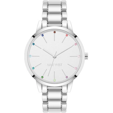 NINE WEST NW/2098CHGB RELOJ ELEGANTE PARA DAMA CON ESFERA FLORAL | TITANIO