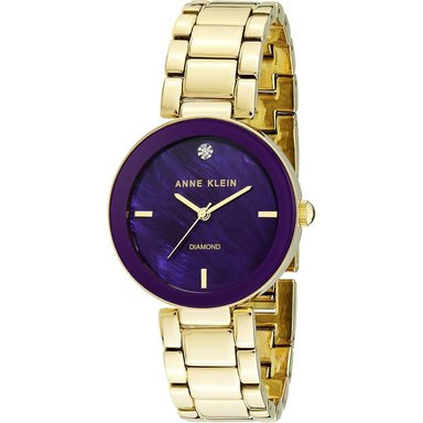 ANNE KLEIN AK/1362GNRG RELOJ PARA DAMA CON DIAMANTE GENUINO | PÚRPURA/ DORADO