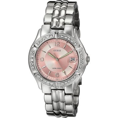 GUESS GOLD G75791M reloj para mujer con pulsera metálica tipo brazalete | Plateado/Rosa