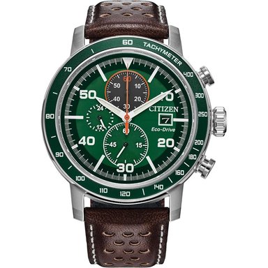 CITIZEN CA0851-05X RELOJ CRONÓGRAFO ECO-DRIVE CON BISEL | MARRÓN/VERDE