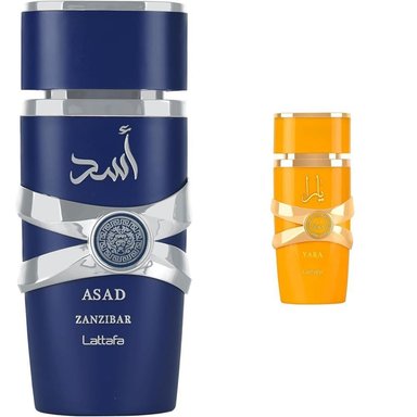 LATTAFA ASAD ZANZIBAR HOMBRE + YARA TOUS MUJER – EAU DE PARFUM | 100 ML C/U