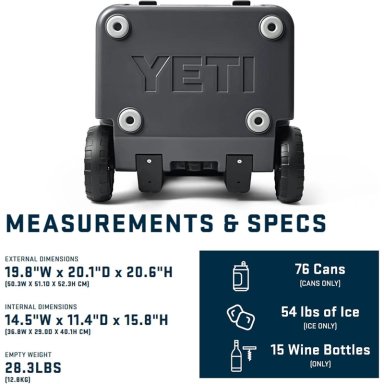 YETI ROADIE 48 COOLER CON RUEDAS Y MANGO RETRÁCTIL | GRIS - 4