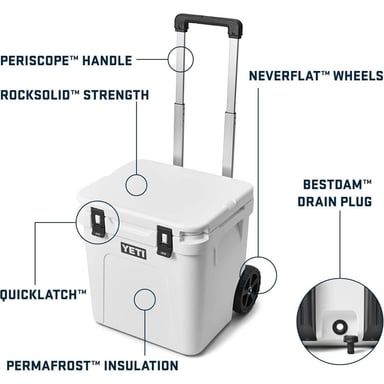 YETI ROADIE 48 COOLER CON RUEDAS Y MANGO RETRÁCTIL | AZUL MARINO - 2