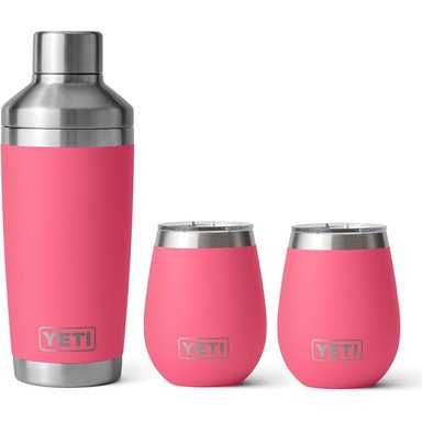 YETI JUEGO DE CÓCTEL CON 2 VASOS DE VINO DE 10 OZ Y 1 COCTELERA DE 20 OZ | ROSADO