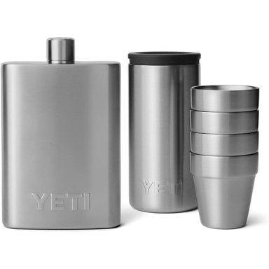 YETI FRASCO DE 7 OZ CON JUEGO DE VASOS DE SHOTS A JUEGO | ACERO