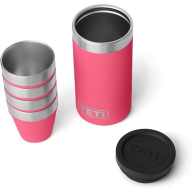 YETI RAMBLER JUEGO DE 4 VASOS DE CHUPITO CON ESTUCHE DE TRANSPORTE | ROSADO