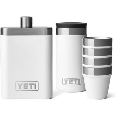 YETI FRASCO DE 7 OZ CON JUEGO DE VASOS DE SHOTS A JUEGO | BLANCO