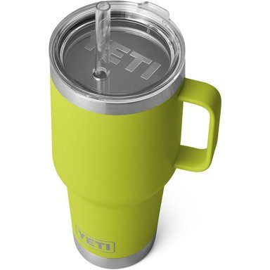 YETI RAMBLER VASO DE 35 OZ DE ACERO INOXIDABLE CON ASA Y TAPA CON SORBETE | VERDE LIMA