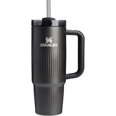 STANLEY QUENCHER H2.0 TUMBLER CON ASA Y PAJILLA 30 OZ | BLACK STRIATED