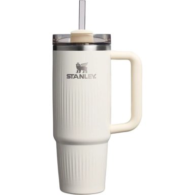 STANLEY QUENCHER H2.0 TUMBLER CON ASA Y PAJILLA 30 OZ | CREAM GLOSS STRIATED