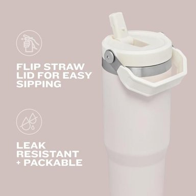 STANLEY ICEFLOW 2.0 FLIP STRAW TUMBLER WITH HANDLE 30 OZ | GOLDENROD CORAL - 6