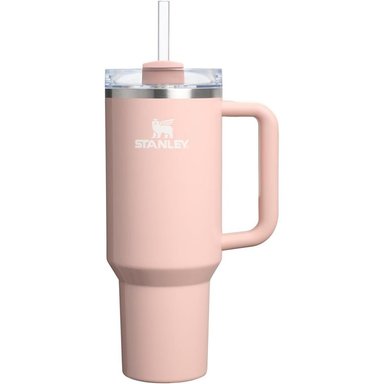 STANLEY QUENCHER H2.0 TUMBLER CON ASA Y PAJILLA 40 OZ | OASIS PEACH WHIP GLOSS