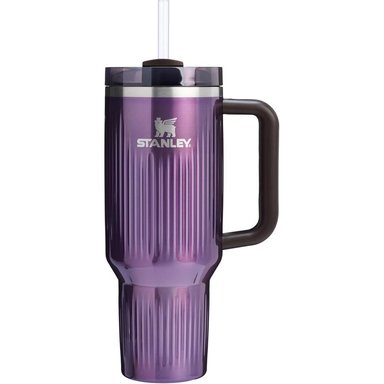 STANLEY QUENCHER H2.0 TUMBLER CON ASA Y PAJILLA 40 OZ | STREAKED WISTERIA GLOSS