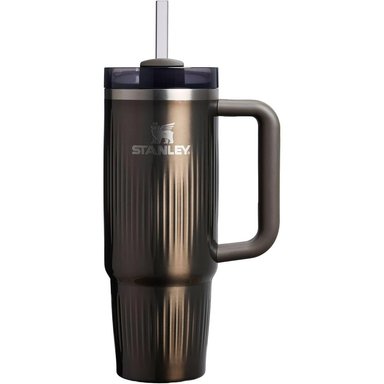 STANLEY QUENCHER H2.0 TUMBLER CON ASA Y PAJILLA 30 OZ | STRIATED LEADEN GLOSS