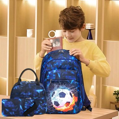 MOCHILA PARA NIÑOS Y NIÑAS, BOLSAS ESCOLARES PARA ADOLESCENTES, CONJUNTO DE MOCHILA ESCOLAR CON LONCHERA Y ESTUCHE PARA LÁPICES - 3